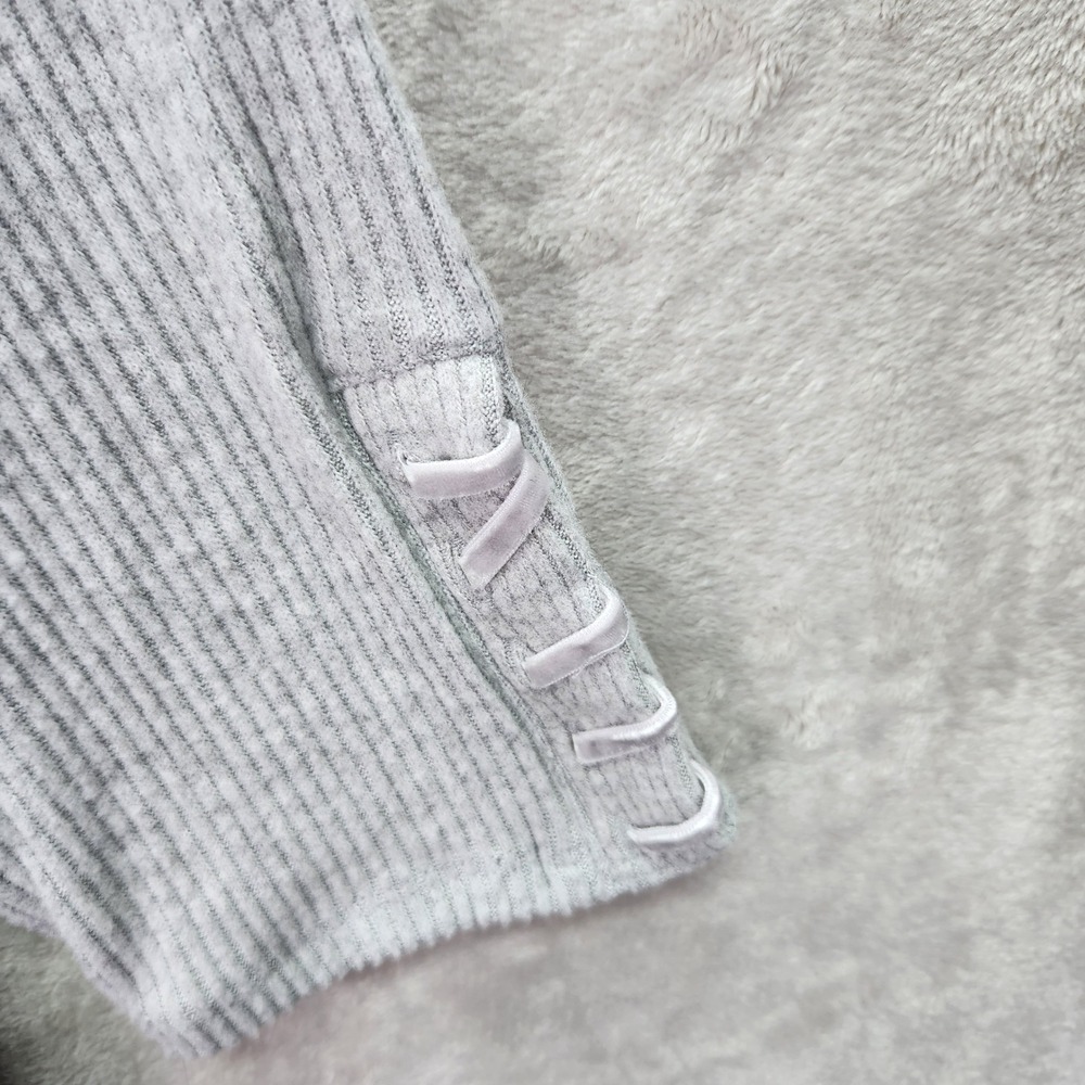 Democracy Womens Plus 2X Gray Ribbed Knit Cowl Neck Long Sleeve Tunic Top Comfy - Picture 3 of 9